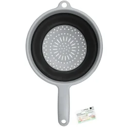 Durkslag hopfällbart runt med handtag svart