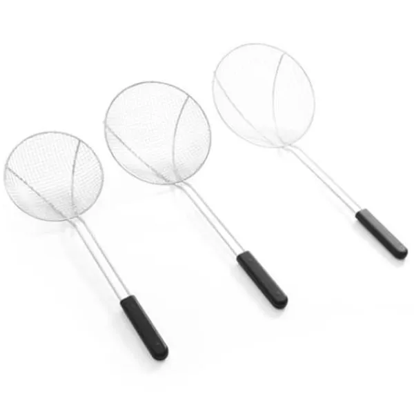 Hålslevar-Durkslag, sil för fritering i olja, rostfritt stål. 260 mm - Hendi 640920