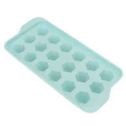 Isformar-Easy Deforming Ice Cube-bricka - Livsmedelsklassad PP-iskubform med lock - Söt iskubbricka för kylskåp - Diamond 18 Grids Blue