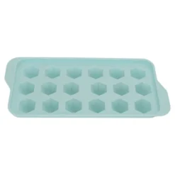 Isformar-Easy Deforming Ice Cube-bricka - Livsmedelsklassad PP-iskubform med lock - Söt iskubbricka för kylskåp - Diamond 18 Grids Blue