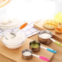 Ejoyous 10-delade måttkoppar och skedar i rostfritt stål med silikonhandtag Köksmått
