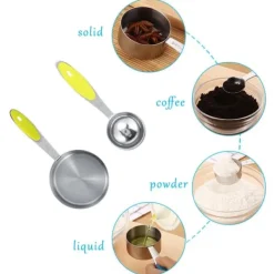 Ejoyous 10-delade måttkoppar och skedar i rostfritt stål med silikonhandtag Köksmått