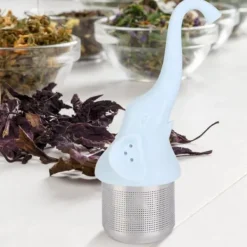 Elefantformad tesil Silikon tefilter Köksredskap för te (Blå)