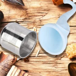 Elefantformad tesil Silikon tefilter Köksredskap för te (Blå)