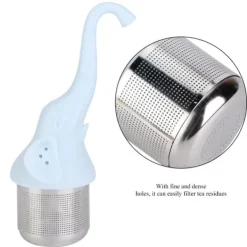 Elefantformad tesil Silikon tefilter Köksredskap för te (Blå)