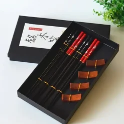 Matbestick-Elegant set med sushipinnar med stativ