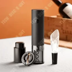 Elektrisk flasköppnare - TD® - Klassisk - Rostfritt stål - Svart - Multifunktionell