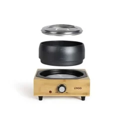 Fondueset-Elektrisk fondueapparat - LIVOO - DOC287 - 800W - 2L - 8 personer - Justerbar termostat - Non-stick kastrull utan PFAS