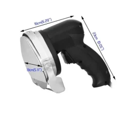 Elektrisk kebabskärare - Handhållen gyroskniv - 80 W Effekt - Justerbar skärtjocklek - Rostfritt stålblad - Bladslipare - Röd