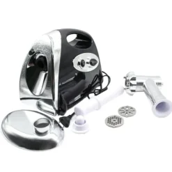 Elektrisk köttkvarn - Köttkvarn & korvstoppare - 800 W kopparmotor - 304 rostfritt stål - 220 V - EU-kontakt - 190 varv/min - Svart