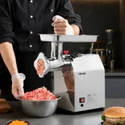 Matkvarnar-Elektrisk köttkvarn, 43x24,8x44 cm, rostfritt stål, kraftig