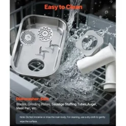 Matkvarnar-Elektrisk köttkvarn, 43x24,8x44 cm, rostfritt stål, kraftig