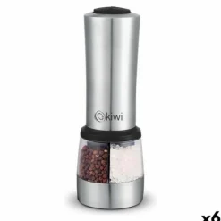 Kryddkvarnar-Elektrisk kvarn Kiwi 2 Fack Silvrig (6 antal)