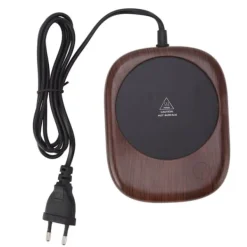 Dryckvärmare-Elektrisk mugg varmare Snabbuppvärmning Automatisk Håll varm Träsäd Dryckeskopp varmare EU-kontakt AC100‑240V