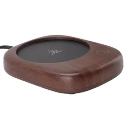 Dryckvärmare-Elektrisk mugg varmare Snabbuppvärmning Automatisk Håll varm Träsäd Dryckeskopp varmare EU-kontakt AC100‑240V