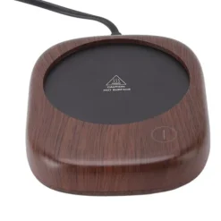 Dryckvärmare-Elektrisk mugg varmare Snabbuppvärmning Automatisk Håll varm Träsäd Dryckeskopp varmare EU-kontakt AC100‑240V