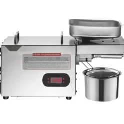 Elektrisk oljepressmaskin, 850 W, rostfritt stål, justerbar temperatur 0-300 ℃ för pressning av jordnötter och sesamfrön.