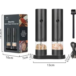Elektrisk salt- och pepparkvarn - USB-uppladdningsbar elektrisk pepparkvarn med förvaringslåda