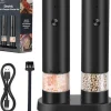 Elektrisk salt- och pepparkvarn - USB-laddningsbar elektrisk pepparkvarn med förvaringsbox