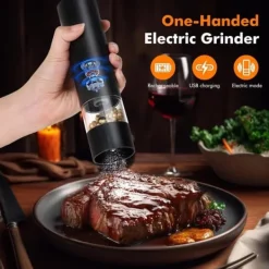 Elektrisk salt- och pepparkvarn - USB-laddningsbar elektrisk pepparkvarn med förvaringsbox