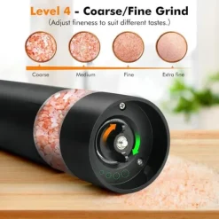 Elektrisk salt- och pepparkvarn - USB-laddningsbar elektrisk pepparkvarn med förvaringsbox
