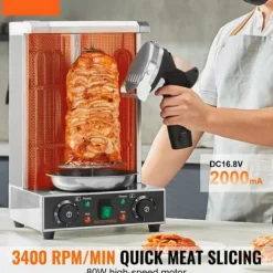 Elektriska Knivar-Elektrisk shawarmakniv, sladdlös, turkisk döner kebab köttskärare med 2 blad.