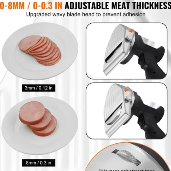 Elektriska Knivar-Elektrisk shawarmakniv, sladdlös köttskärare för turkisk döner kebab med 2 blad.