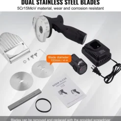 Elektriska Knivar-Elektrisk shawarmakniv, sladdlös köttskärare för turkisk döner kebab med 2 blad.