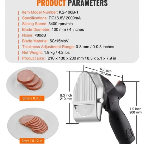 Elektriska Knivar-Elektrisk shawarmakniv, sladdlös köttskärare för turkisk döner kebab med 2 blad.