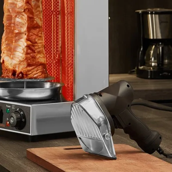Elektriska Knivar-Elektrisk shawarmakniv, Turkisk döner kebab, köttgyroskärare med 2 blad - effektiv och praktisk!