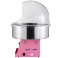 Elektrisk sockervaddsmaskin 1000 W, kommersiell godismaskin med lock, rostfri skål och sockerskopa, perfekt för evenemang