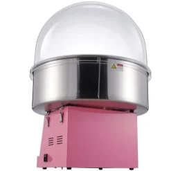 Elektrisk sockervaddsmaskin 1000 W, kommersiell godismaskin med lock, rostfri skål och sockerskopa, perfekt för evenemang