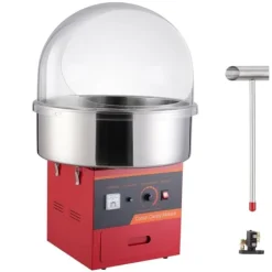 Maskiner För Spunnet Socker-Elektrisk sockervaddsmaskin 1000 W, kommersiell godismaskin med lock, rostfri skål, sockerskopa och förvaringslåda, perfekt för evenemang