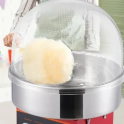 Maskiner För Spunnet Socker-Elektrisk sockervaddsmaskin 1000 W, kommersiell godismaskin med lock, rostfri skål, sockerskopa och förvaringslåda, perfekt för evenemang