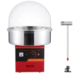 Maskiner För Spunnet Socker-Elektrisk sockervaddsmaskin 1000 W, kommersiell godismaskin med lock, rostfri skål, sockerskopa och förvaringslåda, perfekt för evenemang
