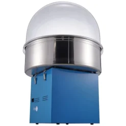 Elektrisk sockervaddsmaskin 1000 W, kommersiell godismaskin med lock, rostfri skål, sockerskopa, perfekt för fest och evenemang