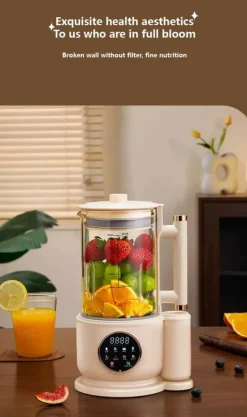 Elektrisk sojamjölksmaskin - Högprestandamixer - 1,5 l - Automatiska program - Juicer - Rispasta/risgröt - Vit