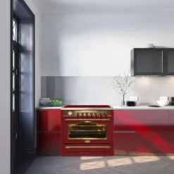 Spisar-Elektrisk spis - Kaiser - HC 93655 IRotEm - 90 cm - Induktion - Fläkt A 9315 Röd