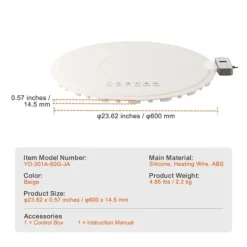 Elektrisk uppvärmningsbricka, Rullbar matuppvärmningsmatta, Temperaturkontroll, Hög effektivitet, Enkel användning, Buffé och event