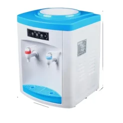 Vattenkylare-Elektrisk varm- och kallvatten-dispenser, 500W uppvärmningskraft, 75W kylkraft, kompakt design,Vit och Blå