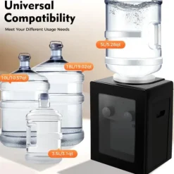 Elektrisk vattenautomat & vattenkylare - Bordsmodell - Varm & kall - 550 W snabb uppvärmning - 75 W kylning - För hem, kontor, husbil - Svart