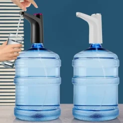 Vattenkylare-Elektrisk Vattendispenser - Pump - Flöde 1,2 L/min - Batteri 1200 mAh - USB-laddning 5 V 4 W - Tyst 55 dB - För flaska/bord - Svart