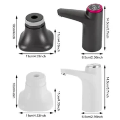 Vattenkylare-Elektrisk Vattendispenser - Pump - Flöde 1,2 L/min - Batteri 1200 mAh - USB-laddning 5 V 4 W - Tyst 55 dB - För flaska/bord - Svart