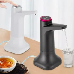 Vattenkylare-Elektrisk Vattendispenser - Pump - Flöde 1,2 L/min - Batteri 1200 mAh - USB-laddning 5 V 4 W - Tyst 55 dB - För flaska/bord - Svart