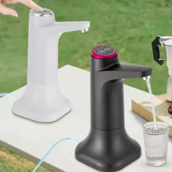 Vattenkylare-Elektrisk Vattendispenser - Pump - Flöde 1,2 L/min - Batteri 1200 mAh - USB-laddning 5 V 4 W - Tyst 55 dB - För flaska/bord - Svart