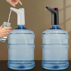 Vattenkylare-Elektrisk Vattendispenser - Pump - Flöde 1,2 L/min - Batteri 1200 mAh - USB-laddning 5 V 4 W - Tyst 55 dB - För flaska/bord - Svart