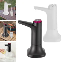 Vattenkylare-Elektrisk Vattendispenser - Pump - Flöde 1,2 L/min - Batteri 1200 mAh - USB-laddning 5 V 4 W - Tyst 55 dB - För flaska/bord - Svart