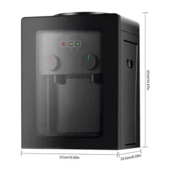 Elektrisk Vattendispenser, Kompakt Storlek, Varm/Kall Funktionalitet, Rostfritt Stål Foder,Svart