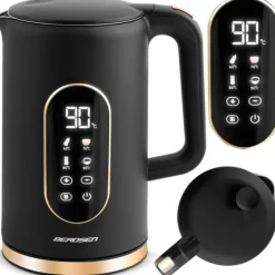 Vattenkokare-Elektrisk vattenkokare 1,7l Berdsen BD-712 svart och guld