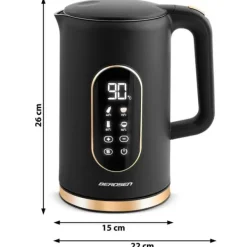 Vattenkokare-Elektrisk vattenkokare 1,7l Berdsen BD-712 svart och guld